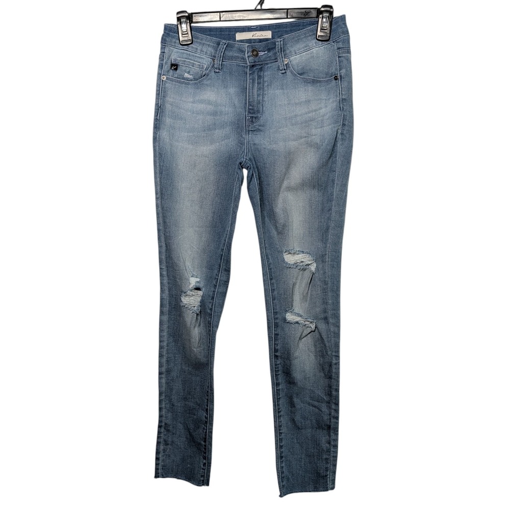 Kancan Light Wash Distressed Skinny Jeans Cut Off Womens Size 5 Grunge Normcore